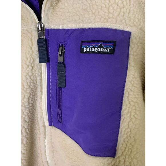 Patagonia Classic Retro-X Natural Purple Deep Pile Jacket Women's size Medium - Picture 4 of 7
